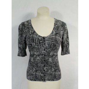 The Limited Black + White Half Sleeve Cardigan S